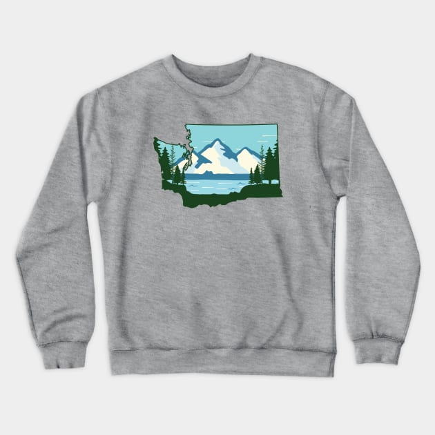 PNW Washington State Crewneck Sweatshirt by happysquatch